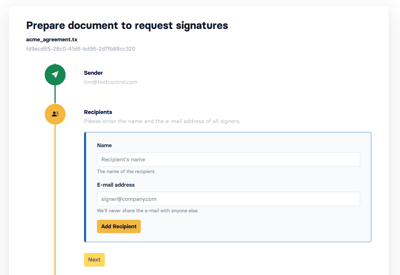 Create Signature Envelope Create Signature Envelope