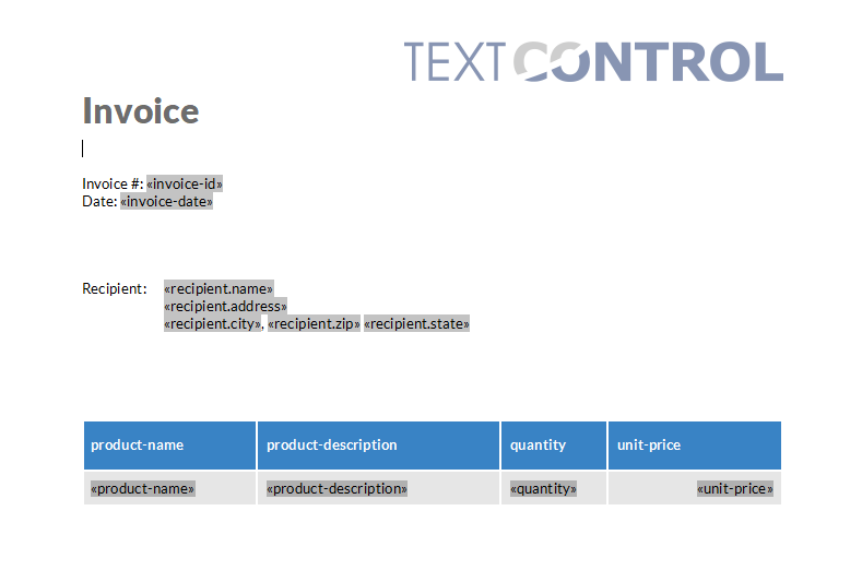 TX Text Control for Linux Template