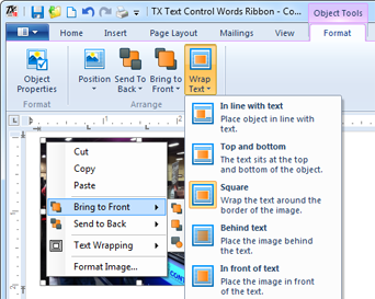 TX Text Control z-order TX Text Control z-order