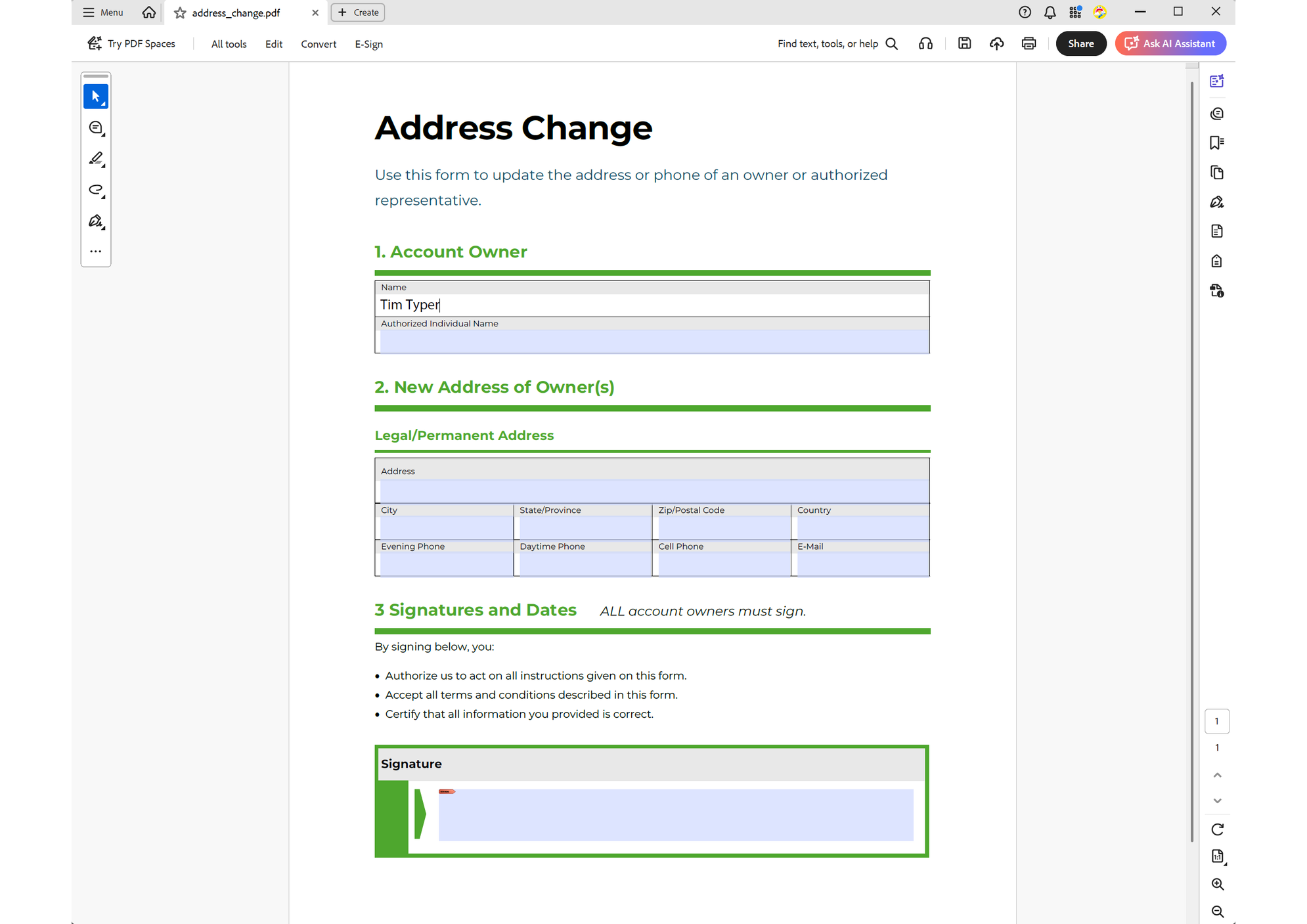 PDF form filling and data extraction PDF form filling and data extraction