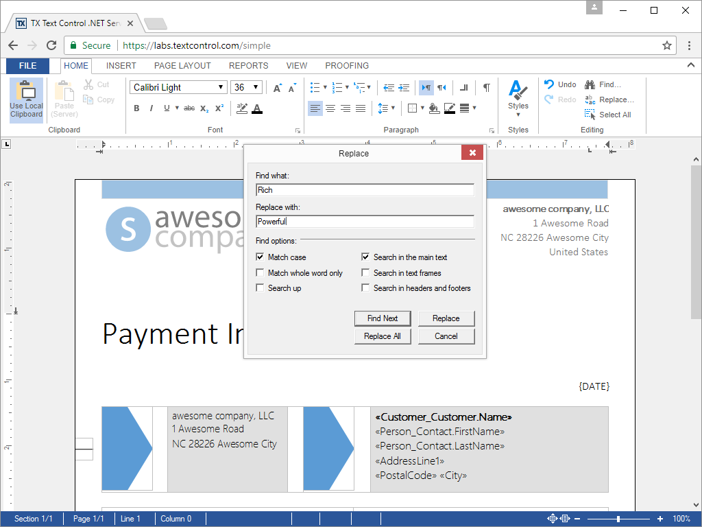 Search and Replace Search and Replace