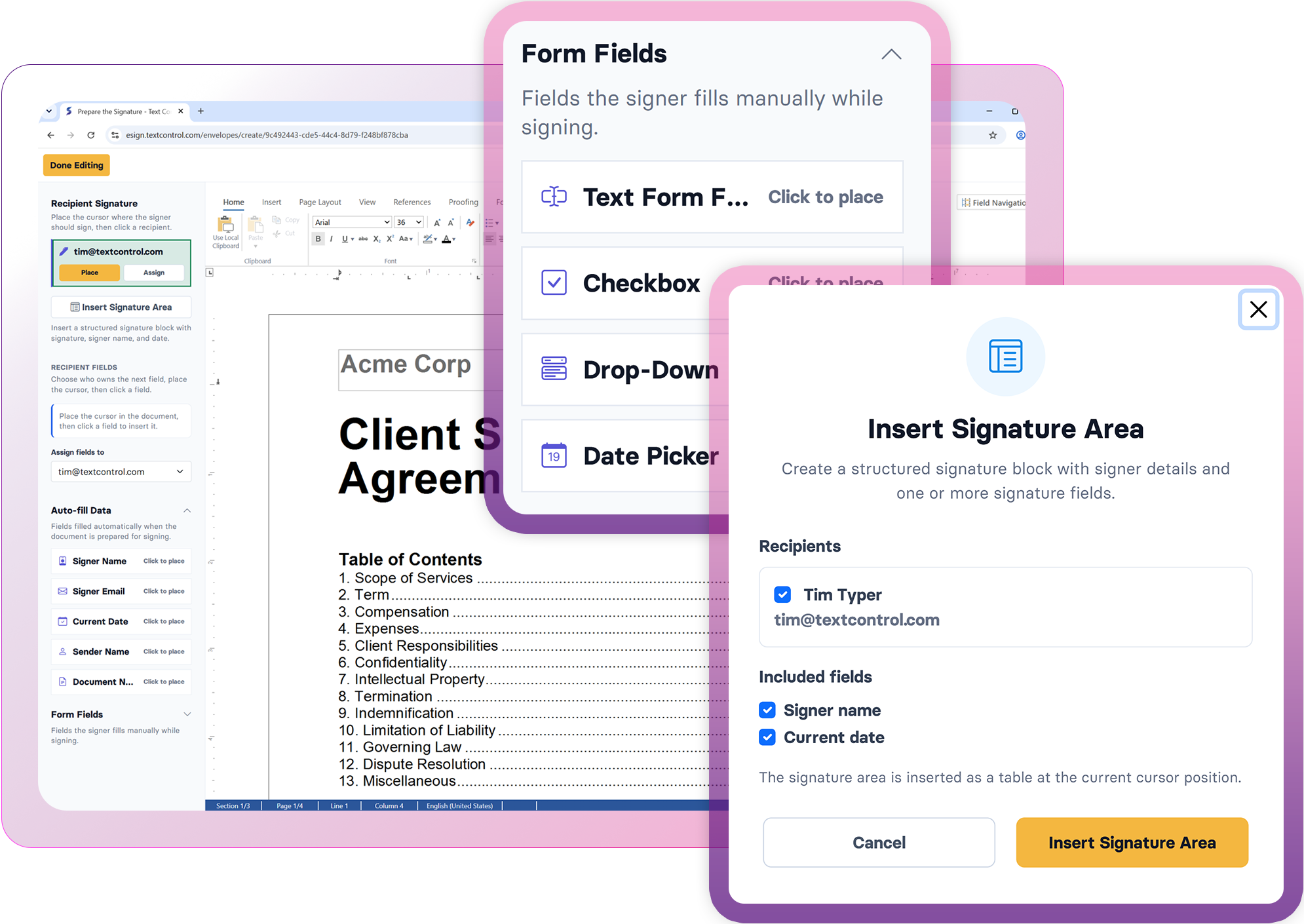 Prepare signature-ready documents Prepare signature-ready documents