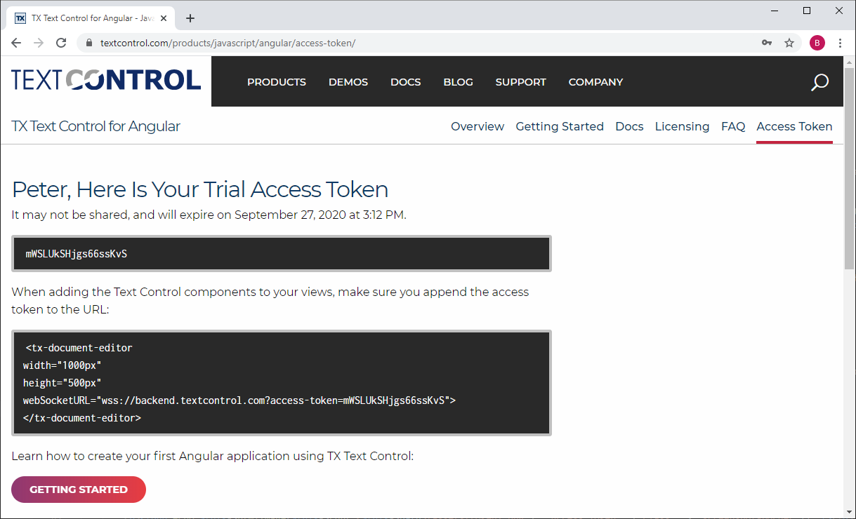 Access Token Access Token