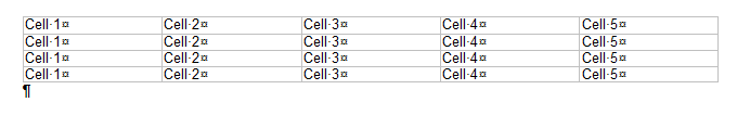 Table in TX Text Control