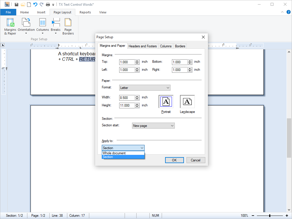 Page and Document Settings Page and Document Settings