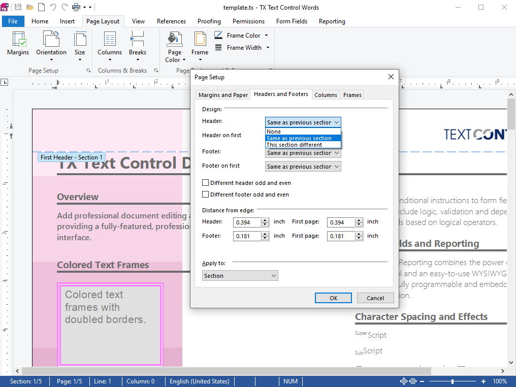 Headers and footers Headers and footers
