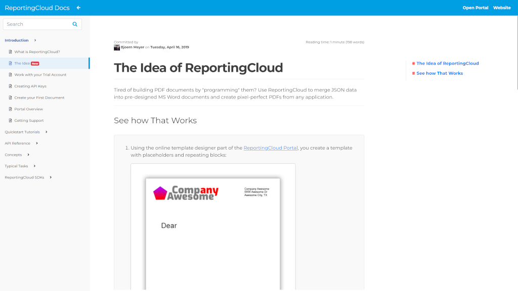 The idea of ReportingCloud
