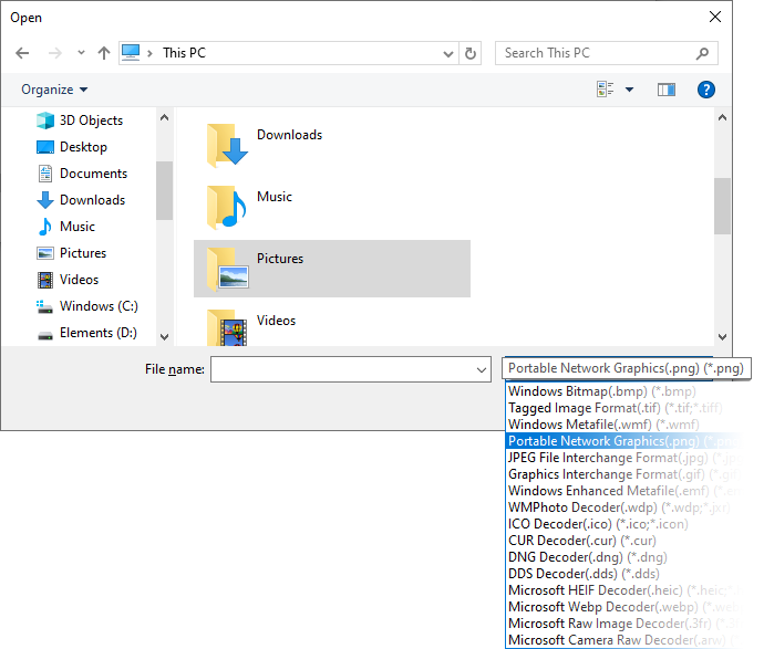 Custom image dialog