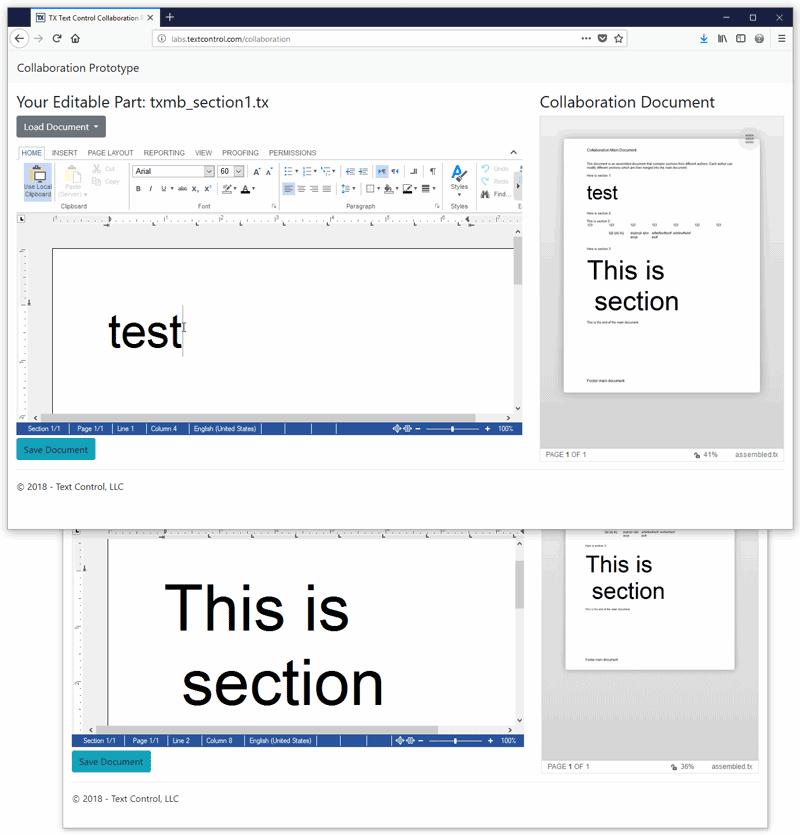 Document collaboration Document collaboration