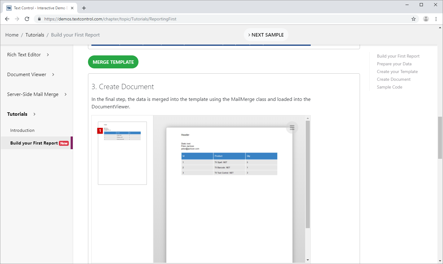 Merging the document