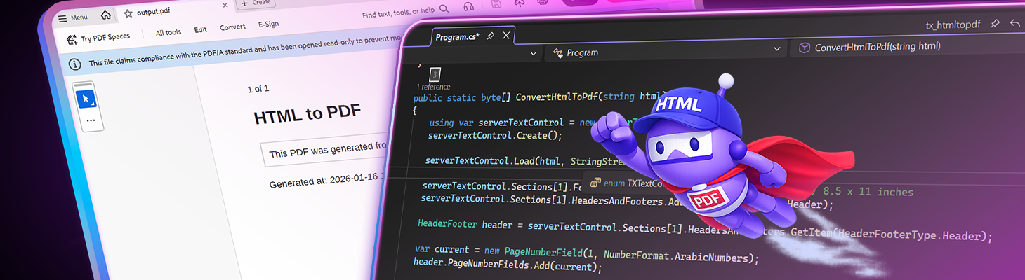 Convert HTML to PDF in .NET (C#): Real-World Scenarios, PDF Standards, and Best Practices Convert HTML to PDF in .NET (C#): Real-World Scenarios, PDF Standards, and Best Practices