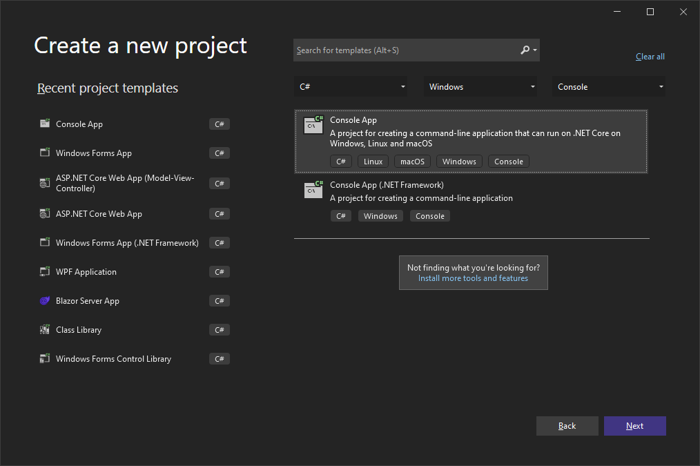 Creating console applications