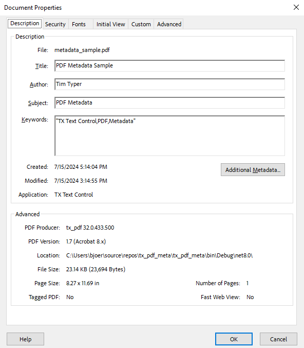 PDF Metadata