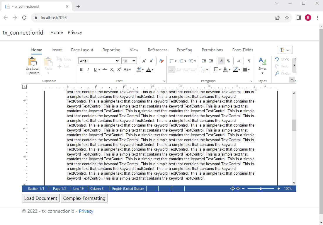 Formatting using WebSocketHandler
