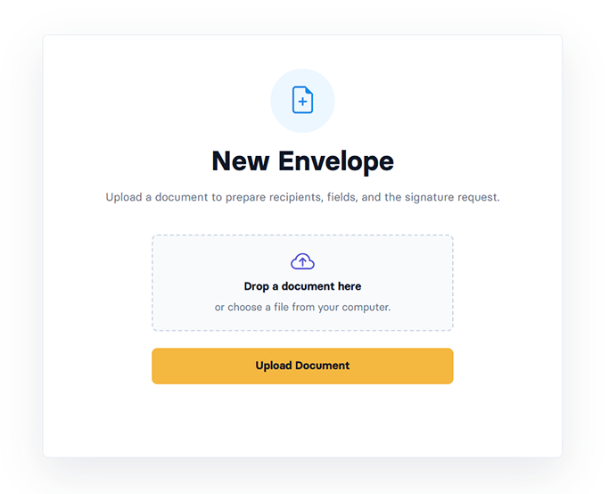 Create Signature Envelope Create Signature Envelope