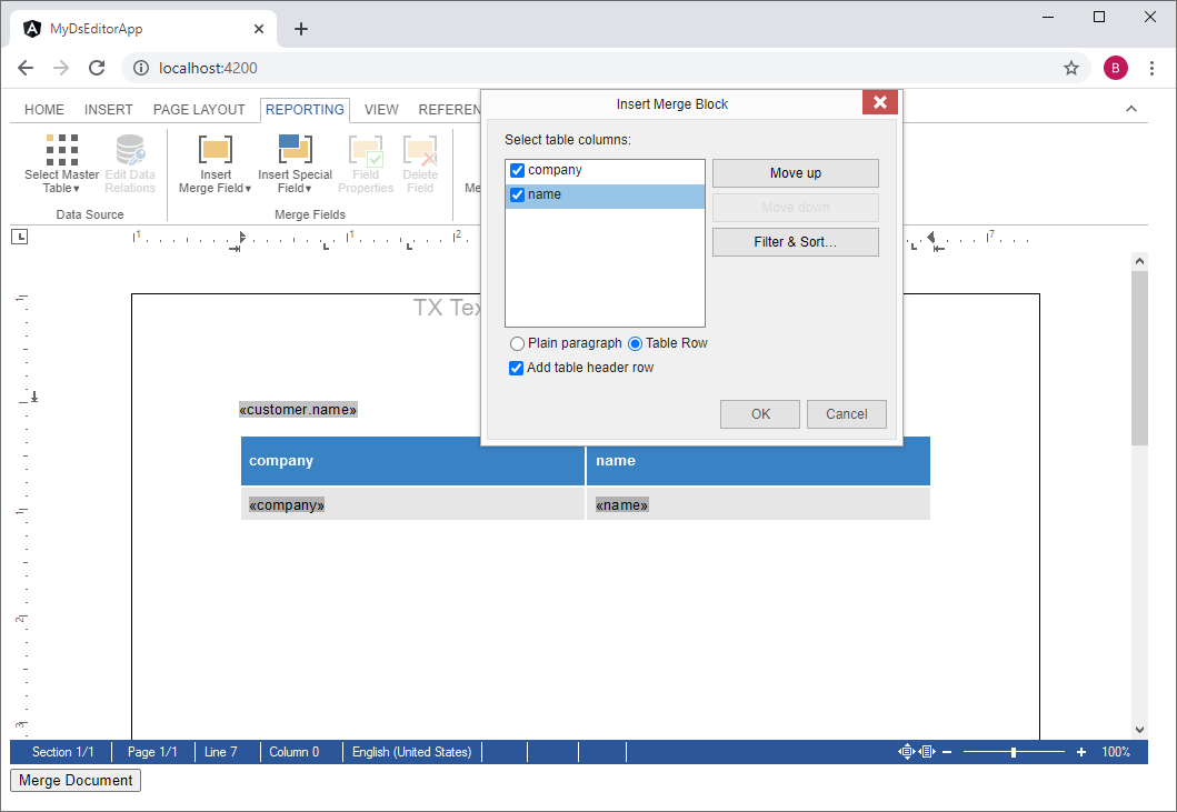 Angular application Angular application