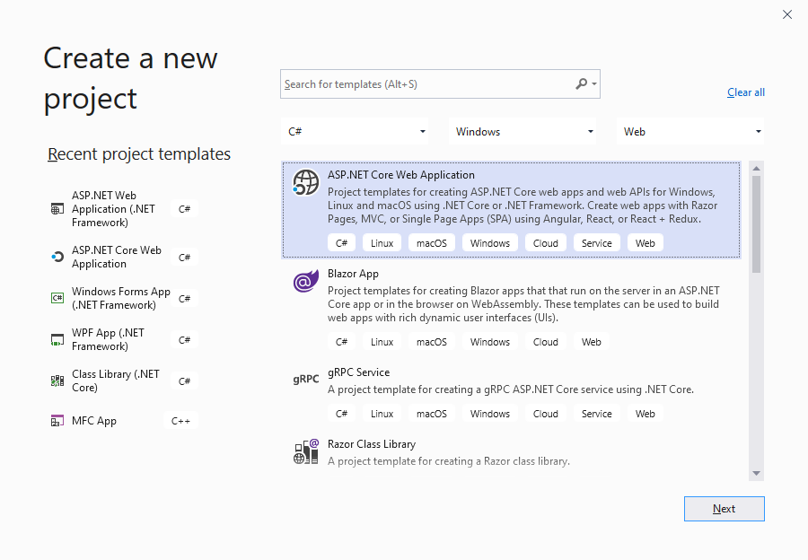 ASP.NET Core Web Application ASP.NET Core Web Application