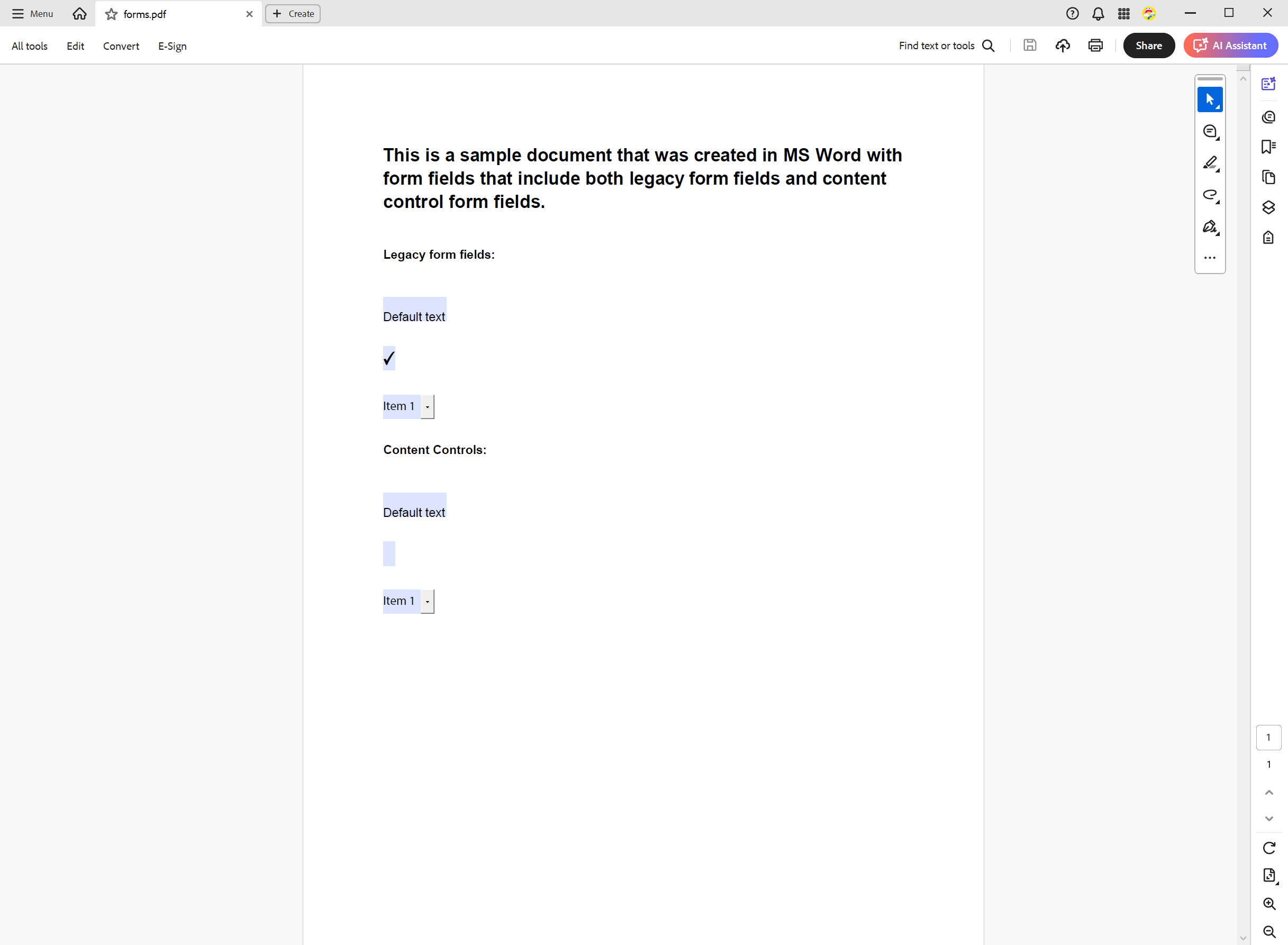 Form fields in PDF Form fields in PDF