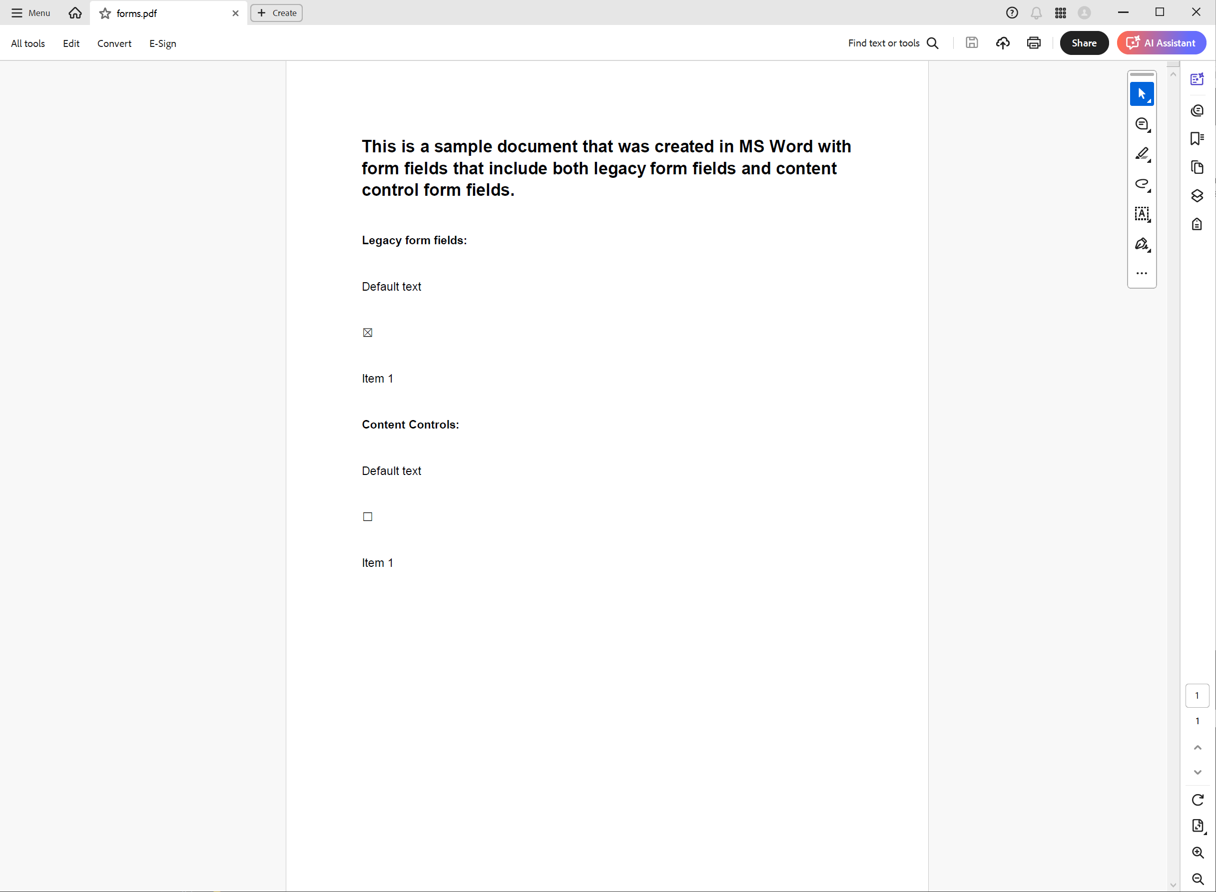 Flattened form fields in PDF Flattened form fields in PDF