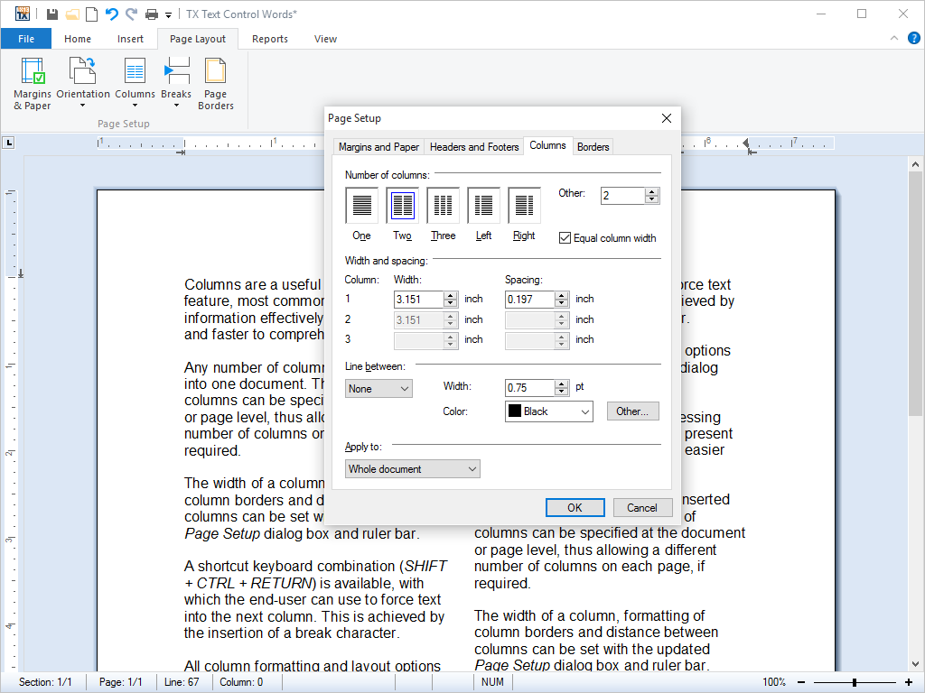 Page Columns Page Columns