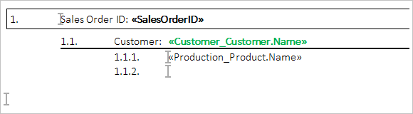 Reporting: Merge blocks and structured numbered lists