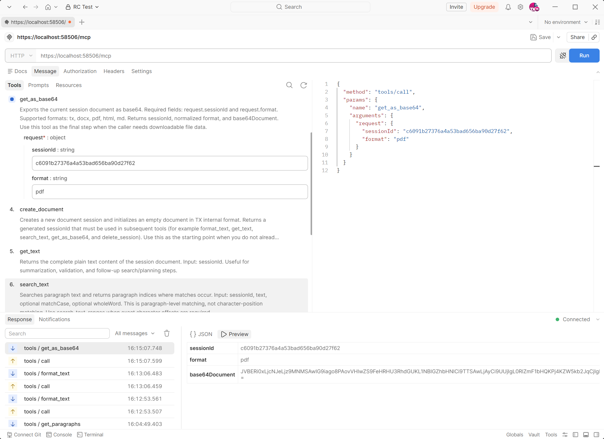 Step 4: Exporting the document