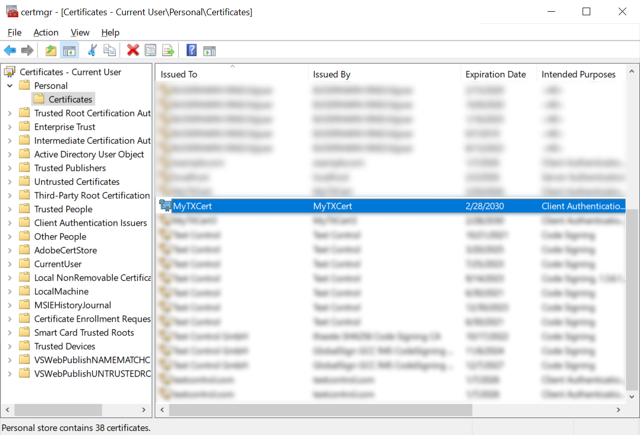 Created Certificate Created Certificate