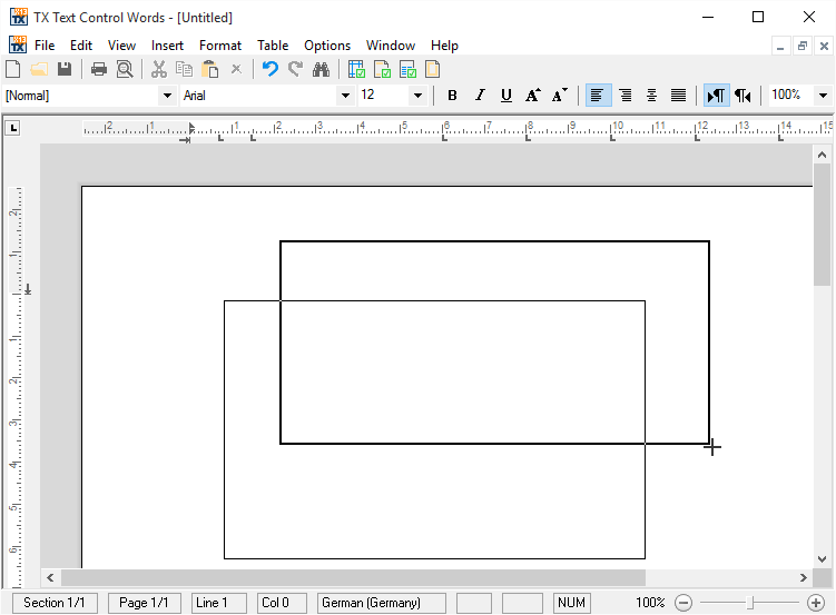 Inserting text frames Inserting text frames