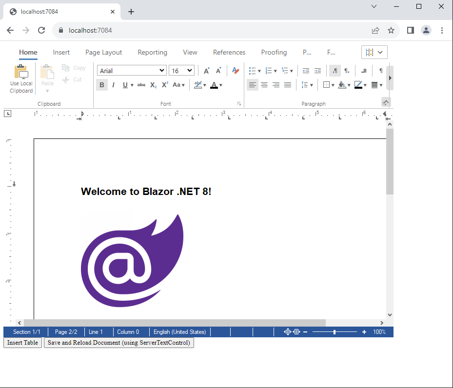 Text Control in Blazor Server