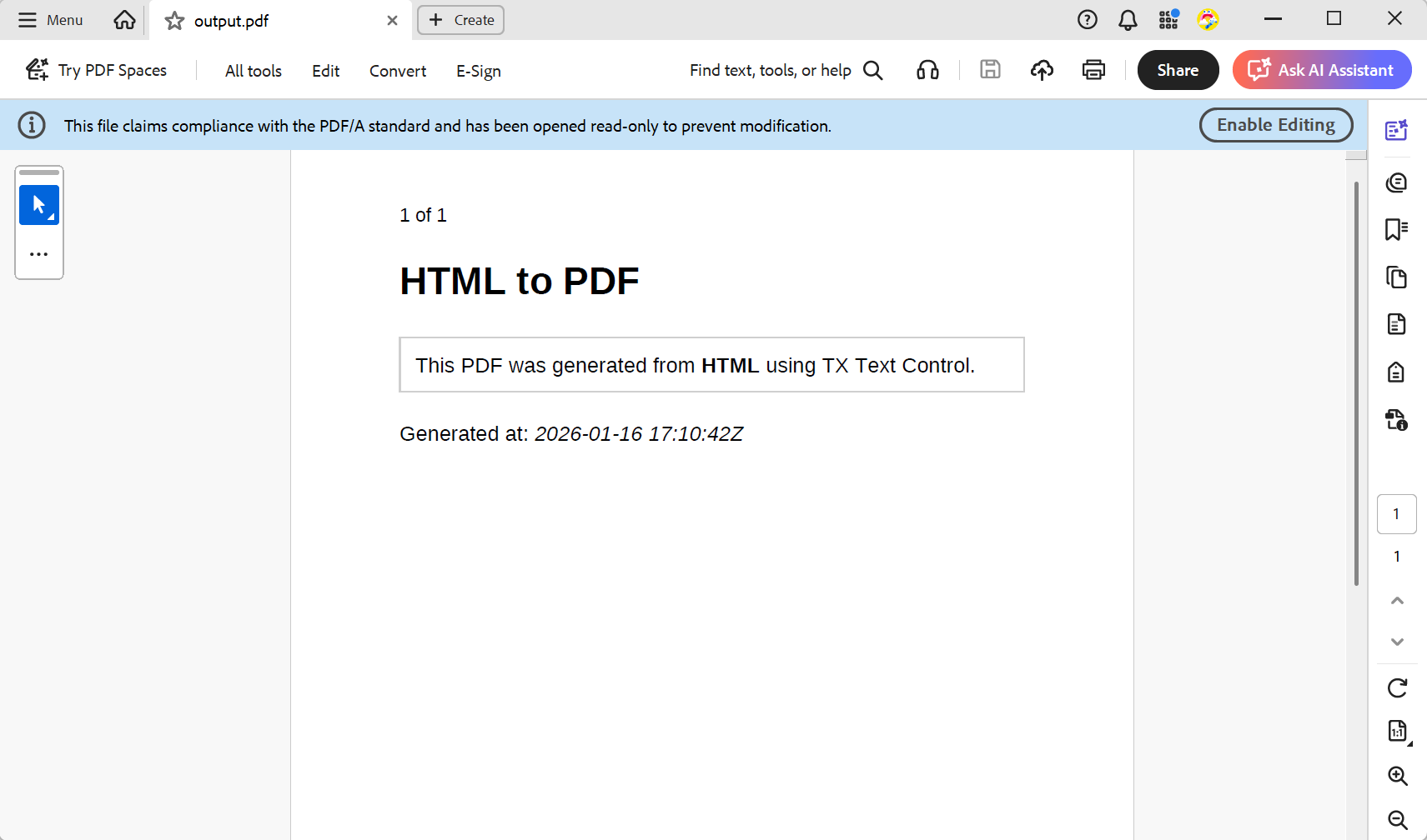Header and Footer Example