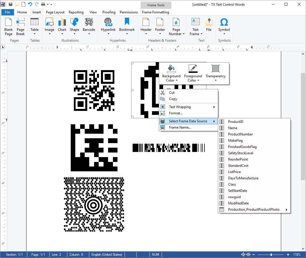 Barcodes in Text Control Barcodes in Text Control