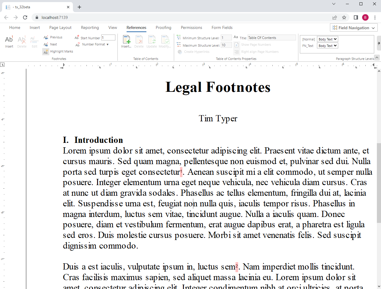 Footnotes with TX Text Control Footnotes with TX Text Control