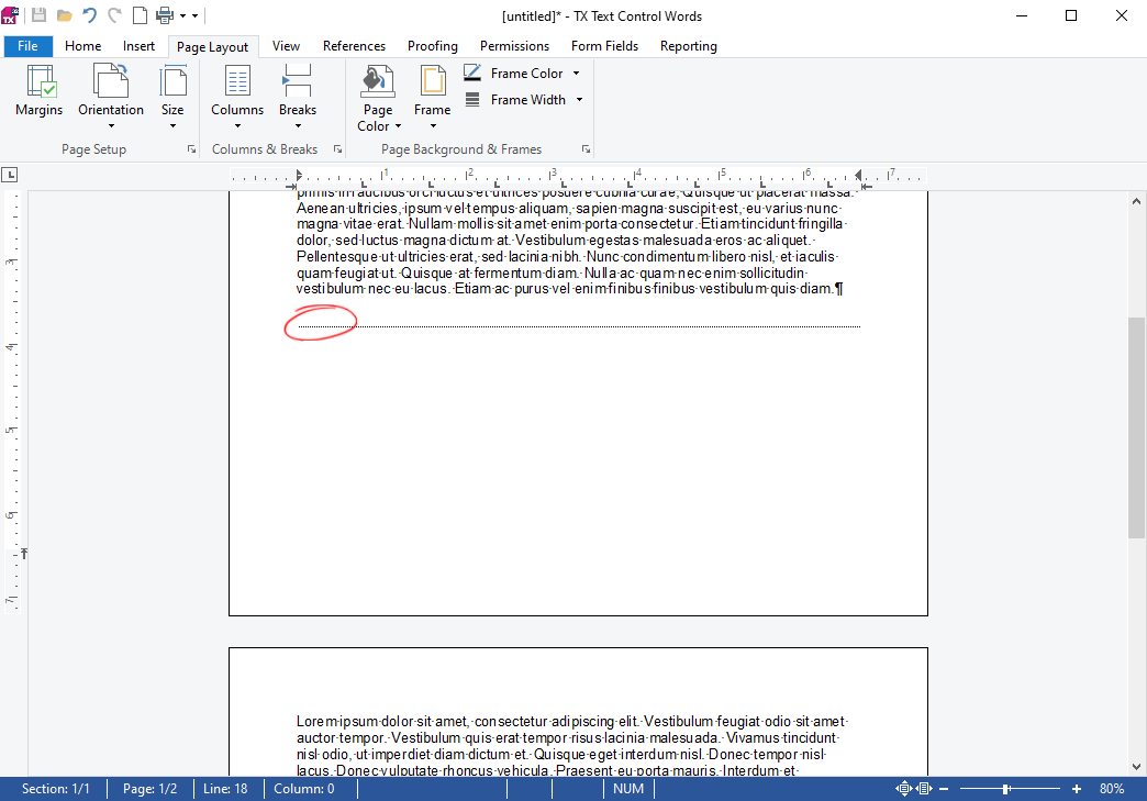 Page Breaks in TX Text Control