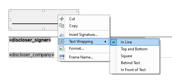 Creating signature templates with TX Text Control