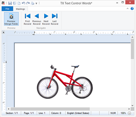 Image merging in Text Control reports