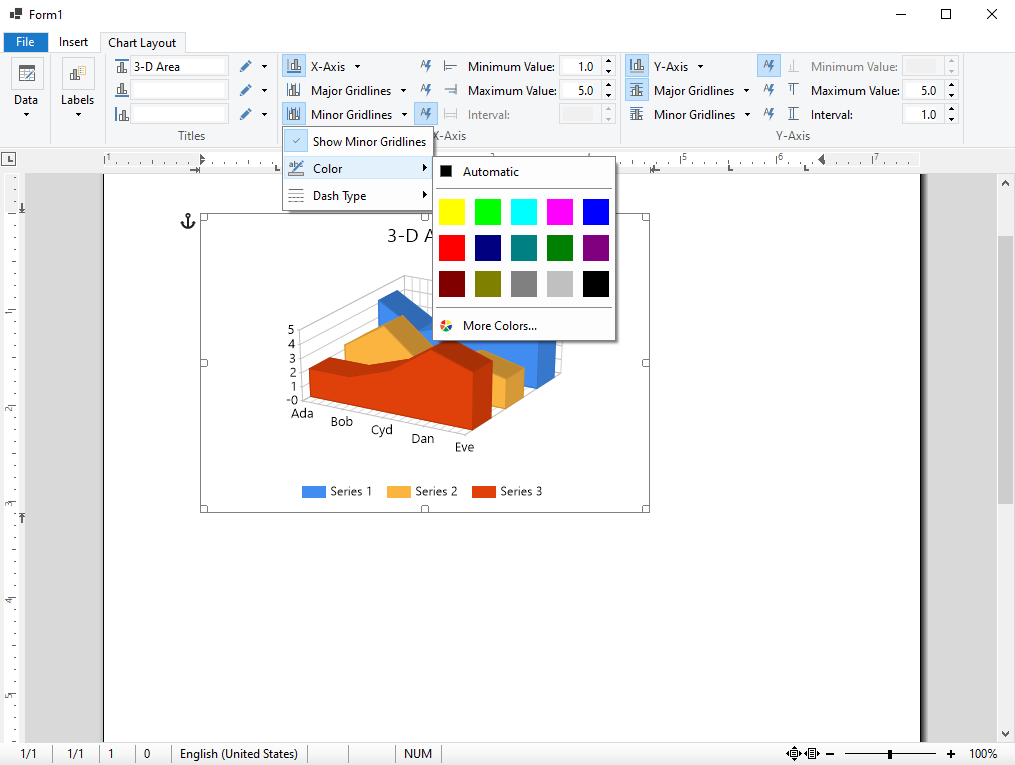 Charts in TX Text Control