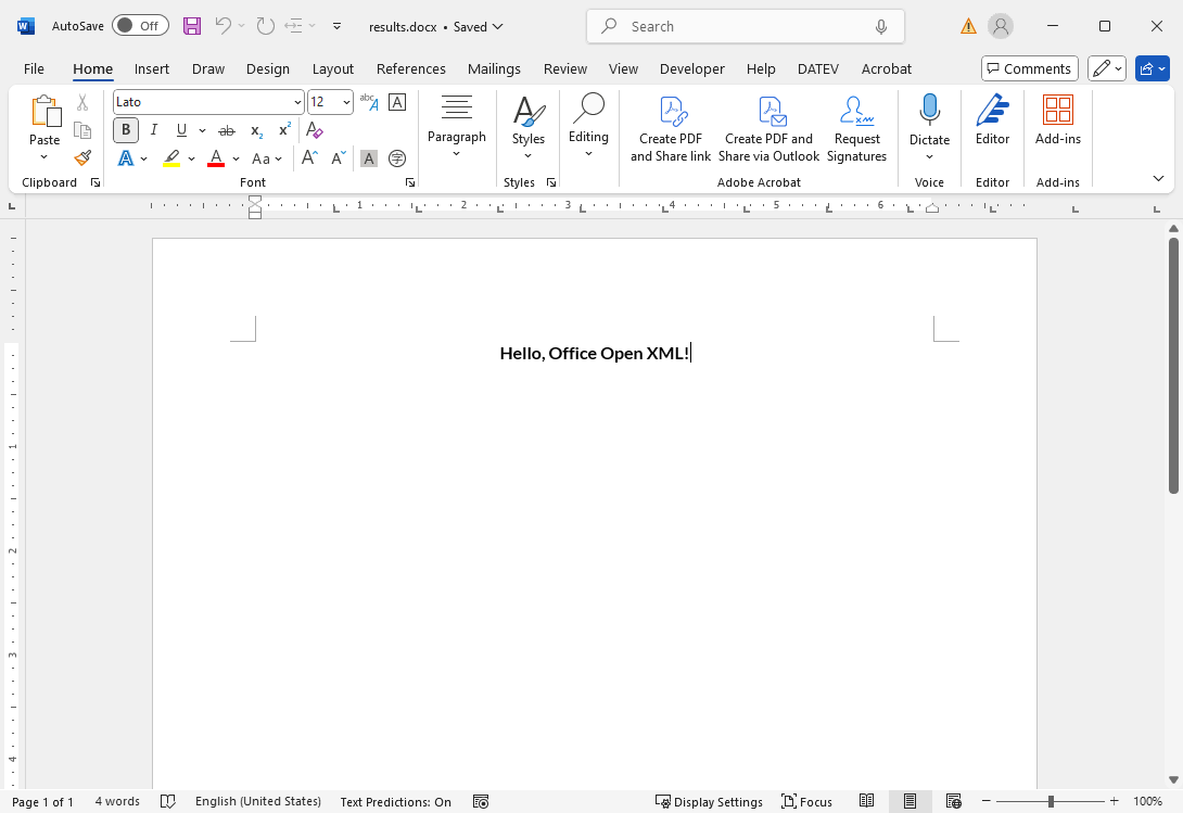 Created document with TX Text Control Created document with TX Text Control