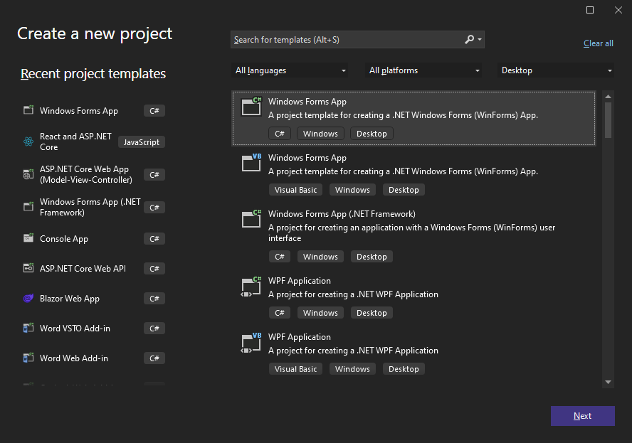Creating the Application