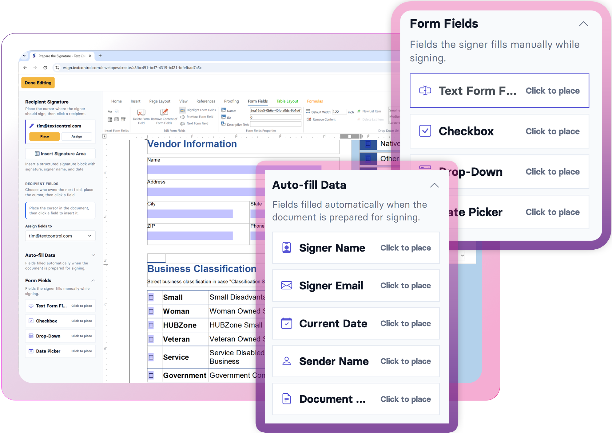 Build forms into signature workflows Build forms into signature workflows