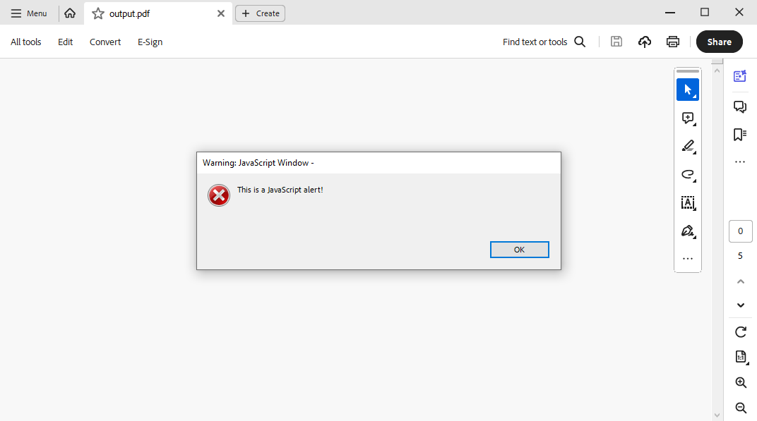 JavaScript in PDF Documents