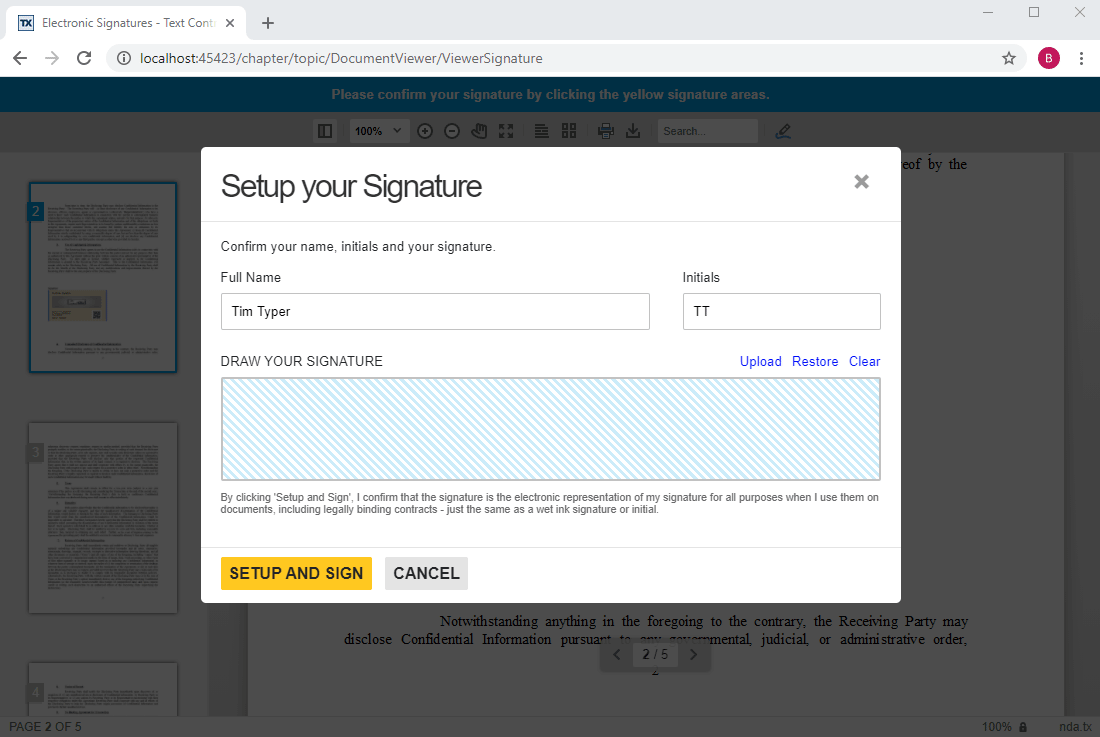 Electronic signatures with TX Text Control Electronic signatures with TX Text Control