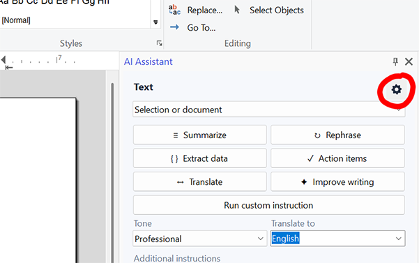 Click the Settings gear in the sidebar.