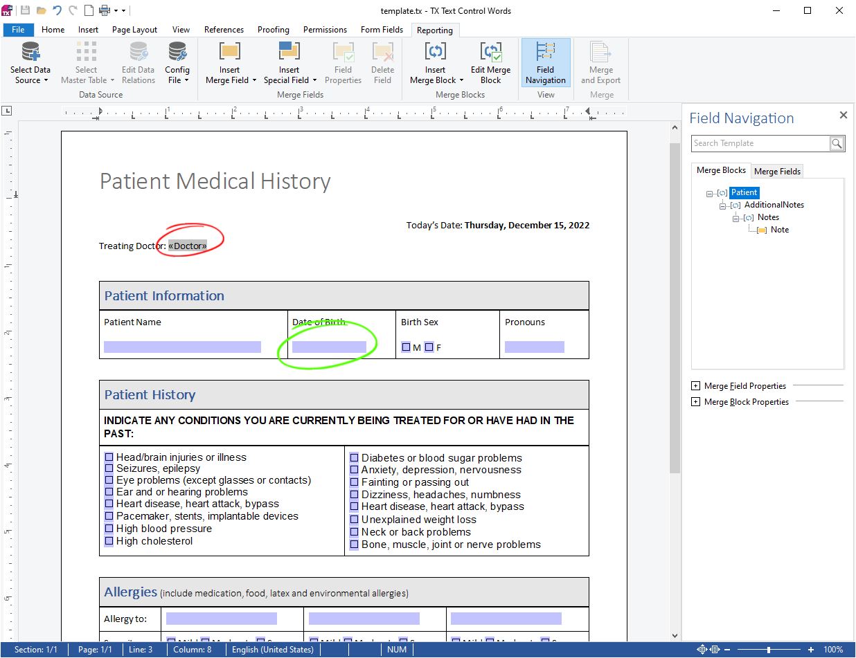 Healthcare Form Template