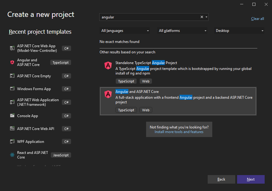 ASP.NET Core with Angular application ASP.NET Core with Angular application