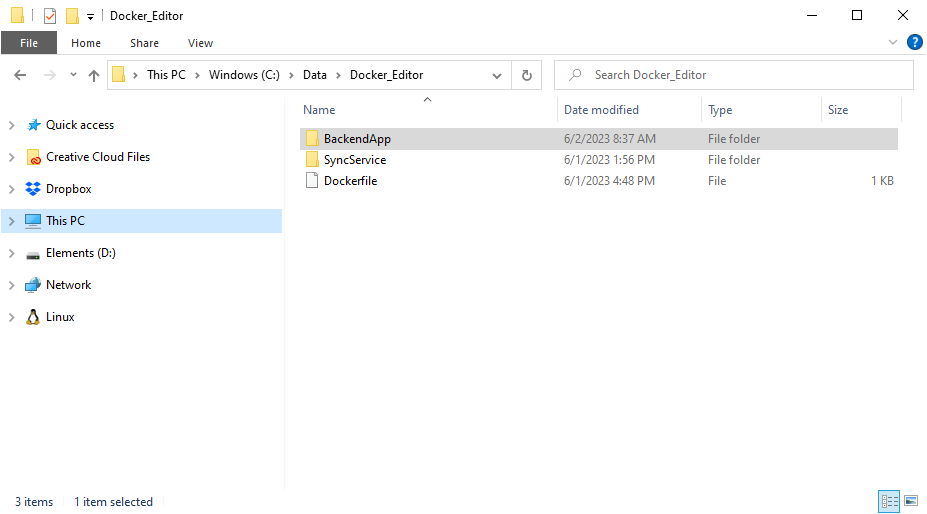 Docker folder structure