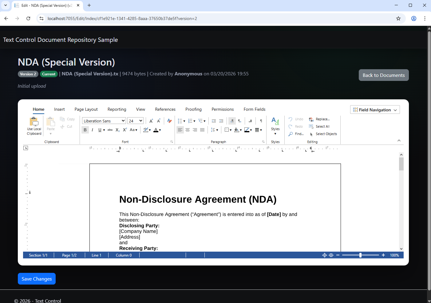 Edit Document