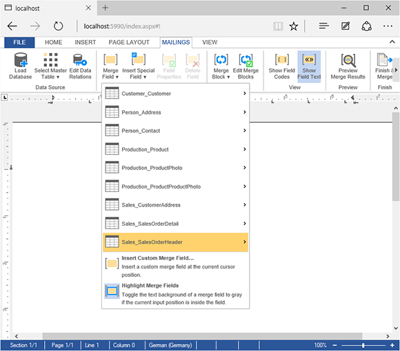 Web.TextControl X13: Improved merge field insertion Web.TextControl X13: Improved merge field insertion
