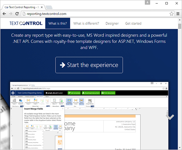 New HTML5 reporting demo online New HTML5 reporting demo online