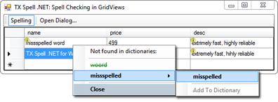 TX Spell .NET in a DataGridView TX Spell .NET in a DataGridView