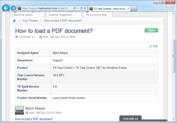 New TX Text Control Support Center Released New TX Text Control Support Center Released